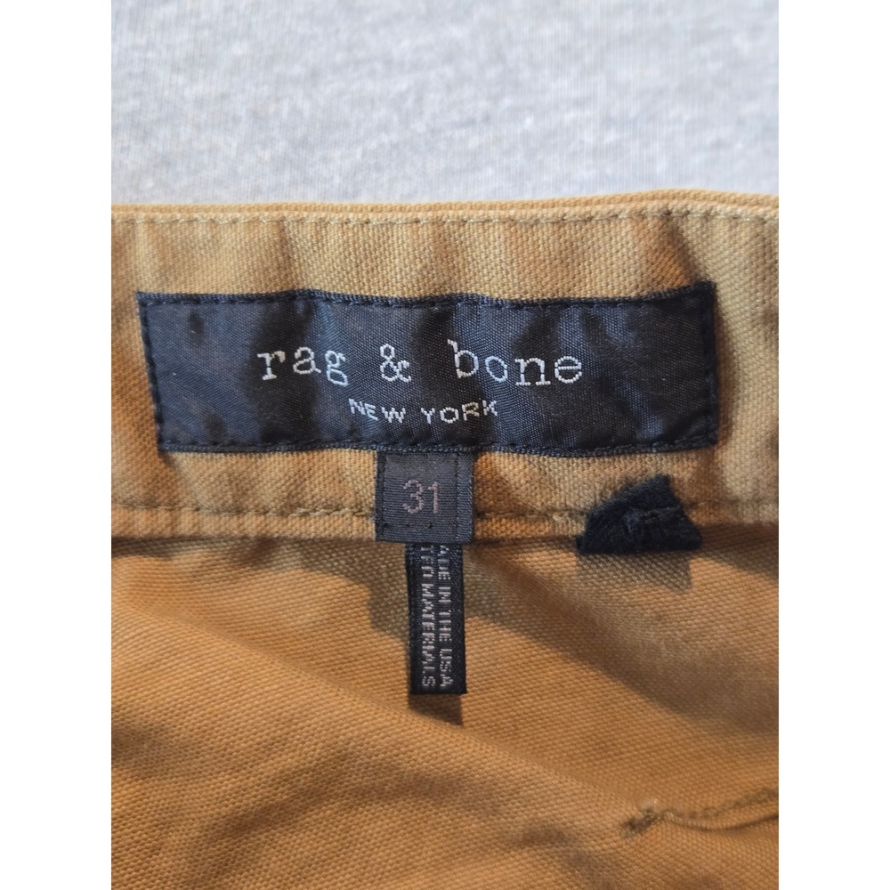 Rag & Bone Carpenter Pants Mens 31 Tan Double Knee Canvas Button Fly Utility - Picture 3 of 16